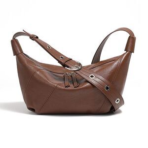 4152 Leather Hobo Bag, Crossbody Bags , Slouchy Shoulder Purse, Crescent